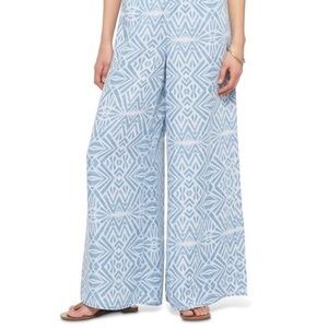 MOSSIMO FLARE PANTS PALAZZO LIGHT BLUE WHITE S